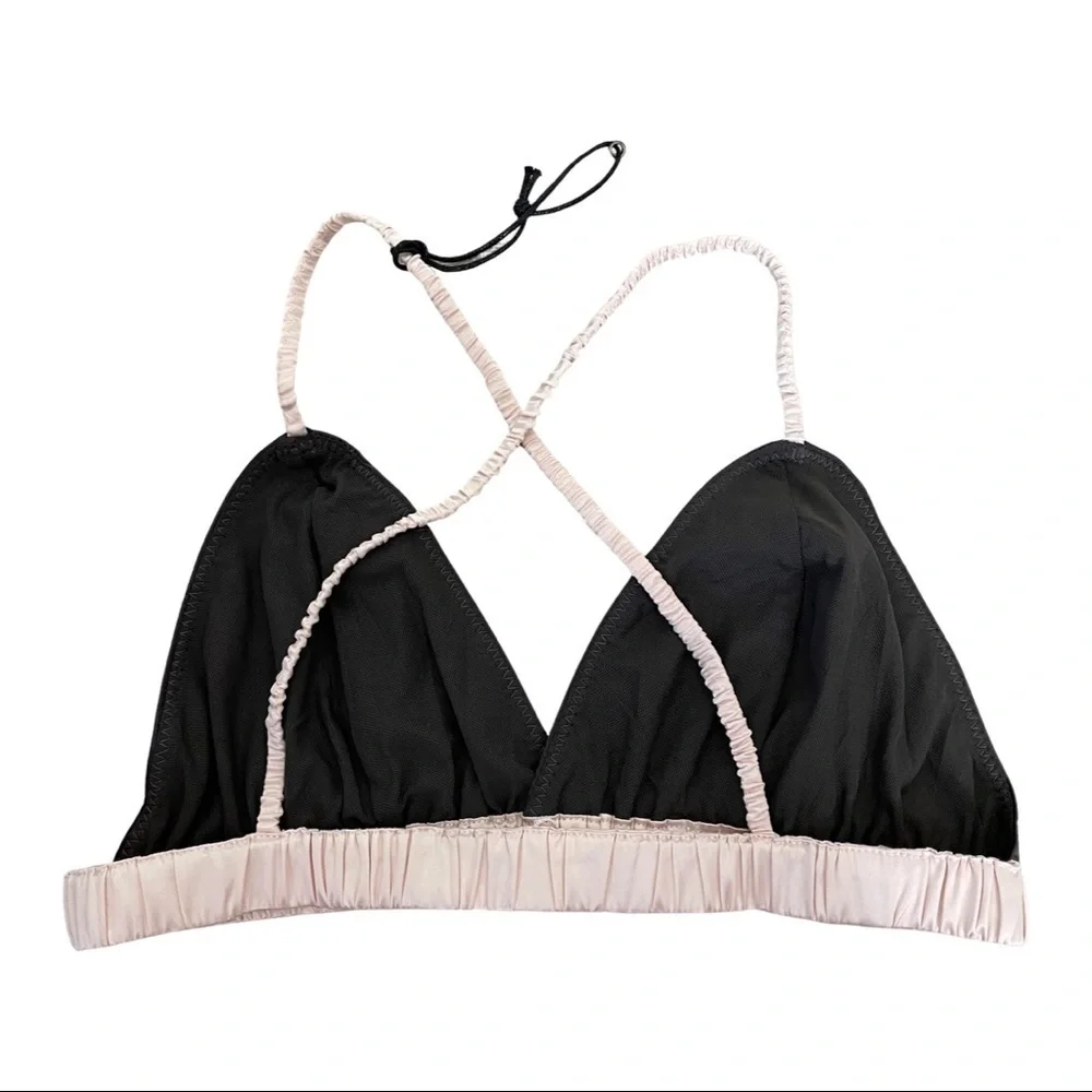 NEW Chaser Pink / Brown Silk Bralette Sz. M